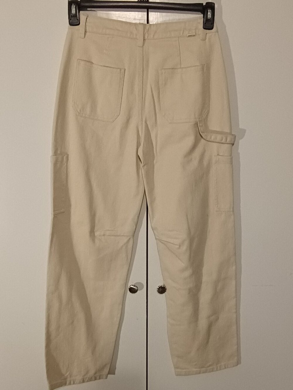 NWT Billabong Ula Pants Women’s Natural Beige Utility Carpenter Cargo Wide Leg - Picture 3 of 9